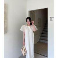ราคา พร้อมส่ง lady black dress C2564 เดรสยาวมินิมอล เดรสยาวแขนพอง มี 3 สี ดำ ชมพู ครีม (18006815198)