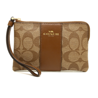 ราคา กระเป๋าคล้องมือ COACH แท้ Coated Canvas ลาย Signature และ หนังแท้ Coach มีสายคล้องมือ รุ่นใหม่ ทรงสวยมาก ขนาดเล็ก COACH 58035 Small Signature Coated Canvas Wristlet (16788916335)