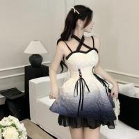 ราคา ชุดเดรสพิธีวันเกิดชุดราตรีแบบสั้นสำหรับผู้หญิงเดรสลูกไม้ไล่ระดับสีสำหรับสาวแซ่บสุดเซ็กซี่เดรสเกาะอกเข้ารูป (18630369465)