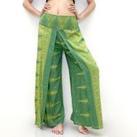 ราคา กางเกงขายาวผู้หญิง กางเกงแพนเค้กทรงขาบาน ผ้าเรยอนนุ่มลื่นระบายอากาศ (20146531214)