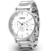 ราคา นาฬิกาข้อมือผู้ชาย EDWIN Element Chronograph รุ่น EW1G013M0044 หน้าปัดสีขาว ขนาดตัวเรือน 46 มม ระบบ Quartz ตัวเรือน สายStainless steel สีเงิน (8151891000)
