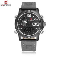 ราคา NAVIFORCE นาฬิกาคลาสสิกสำหรับผู้ชายสายหนัง Jam Tangan Sport ลำลองของแท้3ATM กันน้ำพร้อมนาฬิกาข้อมือสีน้ำตาลเรืองแสง (18140190879)