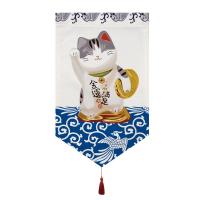 ราคา ม่านแขวนผ้าแมวนำโชคตกแต่งสไตล์ญี่ปุ่นม่านประตูห้องครัวห้องรับแขกธงประตูแนวนอนม่านสั้นสำหรับร้านอาหารอิซากายะธงแขวน (8111863060)