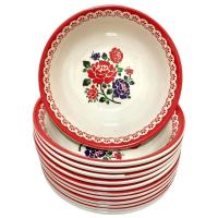 ราคา ชามเมลามีน 6ใบ ชามเมลามีนแบบหนา ชาม 8 นิ้ว 6ใบ ลายดอกไม้ (20816890824)