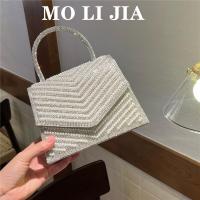 ราคา กระเป๋าเคลลี่เพชรไข่มุกแฮนด์เมด buning เงางามสไตล์ฝรั่งเศสดูแพงกระเป๋าทรงสี่เหลี่ยมใบเล็กติดพลอยเทียมสำหรับจัดเลี้ยงสะพายข้างแบบถือ (20074339911)