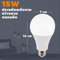 ราคา หลอดไฟ LED หลอดไฟกลม ขั้วE27 ใช้ไฟฟ้า220V สว่างนวลตา 5W 7W 9W 12W 15W 18W 22W แสงสีขาว T8 (15335122150)