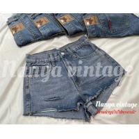 ราคา กางเกงยีนส์ขาสั้นเอวสูงผ้ายีนส์ไม่ยืดงานป้ายBBJeansแบบขารุ่ยแต่งกรีดขาดหน้าขา (19870822604)