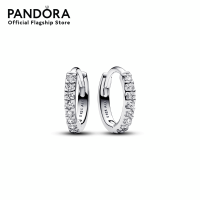 ราคา Pandora Sterling silver hoop earrings with clear cubic zirconia เครื่องประดับ ต่างหูห่วงเงิน ต่างหูเงิน ต่างหูสีเงิน เงิน ต่างหูแพนดอร่า แพนดอร่า (20660688510)