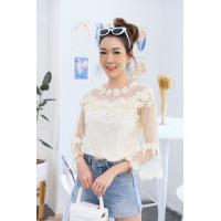 ราคา เสื้อลูกไม้สีฟ้า เสื้อลูกไม้แขนสามส่วน เสื้อลูกไม้ออกงาน สินค้าพร้อมส่ง รุ่น11 (15709900326)