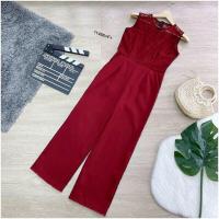 ราคา CC 11466 จั้มสูทสีขาว จั้มสูทขายาว จั้มสูทแขนกุดลูกไม้ ชุดไปวัด ชุดออกงาน (19611611451)