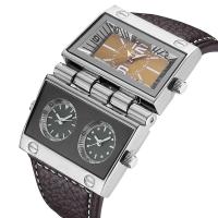 ราคา Oulm fashionable watch more than men is the radium dial time zone rectangle Shi Yingnan and America (17241785475)
