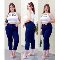 ราคา ยีนส์ทรงเดฟสาวอวบ ยีนส์ยืดผ้านิ่ม ใส่สบาย เอว 34 36 38 40 นิ้ว (17937617047)