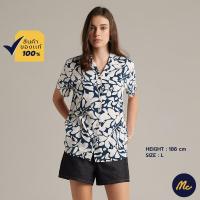 ราคา Mc Jeans เสื้อเชิ้ต MC RESORT เสื้อฮาวายแขนสั้น ผู้หญิง สีขาว พิมพ์ลาย MWSZ165 (17696370516)