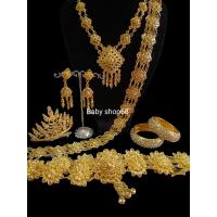 ราคา สร้อยคอชุดไทยเด็กครบเซ็ด มีสร้อยคอ ต่างหูแบบหนีบ สังวาลย์ เข็มขัด กำไล สินค้าพร้อมส่ง (19771613628)