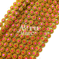 ราคา สังวาลย์ สังวาลย์เพชร แบ่งขาย 1 หลา สังวาล ทับทิมประดับ ติดเพชร เพชรเส้น พลอยเส้น พลอยเทียม ทับทิมคละสี DIY (20199198857)