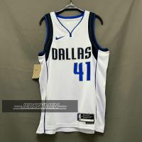 ราคา High Quality Mens New Original Dallas Mavericks 41 Dirk Nowitzki Jersey Association Edition White Swingman Heat pressed (20721355754)