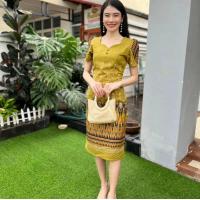 ราคา เดรสผ้าไทย เดรสลายไทย ชุดผ้าฝ้าย ชุดพื้นเมือง (20572336786)