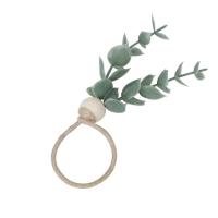 ราคา CANDID67ID4 1ชิ้นกระดาษผ้ากันเปื้อนสำหรับตกแต่งโต๊ะทานอาหารที่รัดกระดาษเช็ดปากงานชุมนุมของครอบครัวปลอกใส่ผ้าเช็ดปากห่วงผ้าเช็ดปากยูคาลิปตัสทำด้วยมือลูกปัดไม้ไม้เขียวขจี (19718861218)