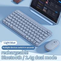 ราคา MC KM898 1 Set Wireless Bluetooth Keyboard Mouse Set Dual Mode Keyboard Connect 3 Devices Rechargeable Silent Portable Keyboard for Mac Desktop PC Laptop Tablet Gaming Business Office Use (14526633830