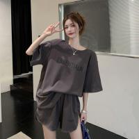 ราคา ชุดลำลอง เซต2ชิ้น เสื้อยืดแขนสั้น กางเกงขาสั้นเอวยืด ชุดกีฬา สไตล์เกาหลี ชุดเซ็ทเเฟชั่น 2 ชิ้น (19301760928)