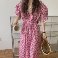 ราคา Kehlani dress เดรสยาวทรงปล่อยลายดอกกุหลาบ สไตล์เกาหลี TS887 (15593697930)