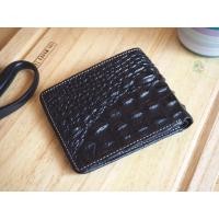 ราคา กระเป๋าสองพับหนังวัวแท้ อัดลายจรเข้ แบบบางเฉียบ สินค้าไทย ใส่สตางค์ครบจบใบเดียว (20555168097)