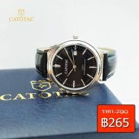 ราคา CATOTAC นาฬิกาข้อมือผู้ชายหน้าปัดดำ สายหนังสีดำ (17012400715)