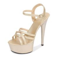 ราคา รองเท้าส้นสูงพิเศษเซ็กซี่แบบใหม่ฤดูร้อนปี2021รองเท้าแตะส้นเข็ม14ซม รองเท้าไซส์ใหญ่ผูกเชือกสีดำเบอร์44ส้นสูงมาก (20033112907)