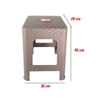 ราคา เก้าอี้ เก้าอี้ทรงสูงลายหวาย เก้าอี้พลาสติกลายหวายทรงสูง สูง 45 ซม เก้าอี้พลาสติกเกรดA รับน้ำหนักได้ 120 Kg (19499308759)