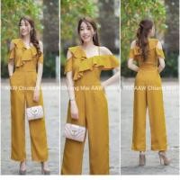 ราคา lalanta เสื้อผ้าแฟชั่น เสื้อผ้าผู้หญิง ชุดจั้มยาว สี เหลือง พร้อมส่ง (7581253307)