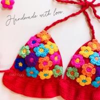 ราคา บิกินี่ handmade บราบิกินี่ไหมพรมถัก (20616949753)