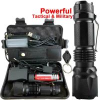 ราคา ไฟฉายแรงสูงไฟฉายชาร์จได้UltraFireที่มีประสิทธิภาพ90000LM X 800ยุทธวิธีทหารT6ไฟฉายLEDไฟฉายทำงาน (18077138934)