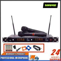 ราคา SHURE UR24D เทรนด์ใหม่ ไมโครโฟนลอยไมโครโฟนคู่ไมโครโฟนไร้สายรับระยะทางไกล UR 24D UR 12D ป้องกันการหอน ตัวข้าวสาลีโลหะกระบะที่ดี UR12D (20906183018)