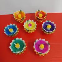 ราคา เทียนประทีป เทียนกระทง เทียนดอกบัวลอยน้ำ เทียนบูชาไหว้พระ ไหว้เทพ บูชาเทพฮินดู พระแม่ลักษมี พระพิฆเนศ ดอกใหญ่ ทำมือทุกชิ้น (20590216157)