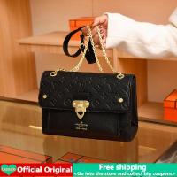 ราคา ของแท้ LV Sling Bag For Women On Sale Original Monogram Embossed Handbag LV Messeanger Bag Cosmetic Bag Korean Fashion Lady Letter Print Cross Body Bag Chain White Shoulder Bags Purse Purse Large Han 