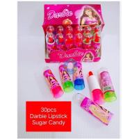 ราคา ลูกอมลิปสติกบาร์บี้สีชมพูเข้มรสผลไม้บรรจุ30ชิ้นมีฮาลาสพร้อมส่ง (20784634031)