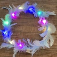 ราคา IJVBTV LED ยางรัดผมแฟชั่น ยางมัดผมเกาหลี ที่คาดผมคริสมาส มงกุฏดอกไม้ พวงหรีดขนนกเรืองแสง ที่คาดผมผู้หญิง พวงหรีดนางฟ้า เครื่องประดับผมสไตล์เกาหลี (16683452359)