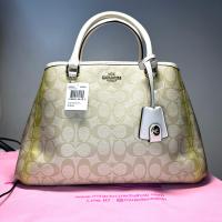 ราคา กระเป๋าถือ COACH แท้ coated canvas ลาย SIGNATURE หูหนังแท้ มีตำหนิที่รอยต่อ ลดราคาขาดทุน Clearance Coach Large Signature Margot Carryall Bag Chalk Clearance (20838243628)