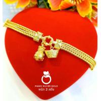 ราคา สร้อยข้อมือเลส B338 หนัก 2 สลึง ลายโรมิโอ งานทองเคลือบแก้ว ทองไมครอน ทองสวยเลสข้อมือ (19751298247)