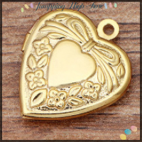 ราคา ล็อกเกตรูปหัวใจทองเหลืองกระโดดทำจากโลหะจี้ DIY สร้อยคอ (20242094043)