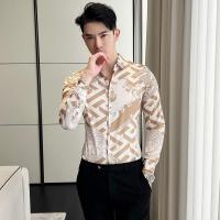 ราคา คุณภาพสูง VERSACES เสื้อเชิ้ตแขนยาวโปโลสำหรับผู้ชายสไตล์เกาหลีเสื้อเชิ้ตลำลองสัมผัสสูงเสื้อพิมพ์ลายแบรนด์แฟชั่นขนาดใหญ่ (20233551608)