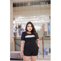 ราคา ส่งไว VELA S07 SET ชุดเซ็ท 2ชิ้น เสื้อ กางเกงขาสั้น ผ้ายืด XLอก42 46 เอว 36 44 ชุดสาววอวบXL ชุดเซ็ตสาวอวบ ชุดทำงานสาวอวบ แฟชั่นสาวอวบ2022 (13170178476)