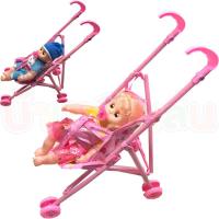 ราคา NICHATOY รถเข็น ตุ๊กตา บาร์บี้ รถเข็นตุ๊กตา รถเข็นเด็กของเล่น ตุ๊กตามีเสียง คละสี 821A (13465137954)