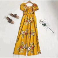 ราคา ชุดจั๊มสูทแฟชั่นเกาหลี เอวสม็อคน่ารัก จั๊มแขนขายาว สวยมากๆ (14846423766)