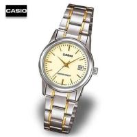 ราคา Velashop นาฬิกาข้อมือผู้หญิงคาสิโอ Casio Standard สายแสตนเลสสีเงินสลับทอง 2 กษัตริย์ หน้าปัดสีทองขีดทอง รุ่น LTP V002SG 9AUDF LTP V002SG 9A LTP V002SG (19592333879)