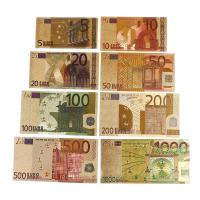 ราคา Kada 8PC set Euro banknote gold foil paper money crafts collection bank note currency (9790478700)