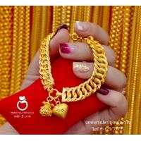 ราคา สร้อยข้อมือเลส B354 หนัก 3 บาท ลายถุงทองหัวใจ งานทองเคลือบแก้ว ทองไมครอน ทองสวยเลสข้อมือ (19908367323)