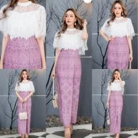 ราคา พร้อมส่ง M 4XL ป้าย Love Lady Set เสื้อลูกไม้ กระโปรงพิมพ์ายไทย ชุดผ้าไทย ชุดงานบุญ (17429461108)