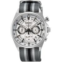 ราคา นาฬิกาข้อมือผู้ชาย SEIKO Neo Sports Core Chronograph Nato Quartz รุ่น SSB401P1 หน้าปัดสีขาว SSB403P1 หน้าปัดสีเทาดำ ขนาดตัวเรือน 41 มม ตัวเรือน Stainless steel สีเงิน (20572435217)