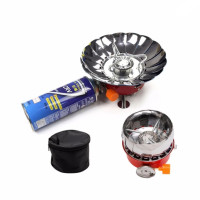 ราคา เตาแก๊สแบบพกพาเดินป่าแคมป์ปิ้ง พร้อมกระเป๋า Portable Windproof Camping Stove (20962106195)